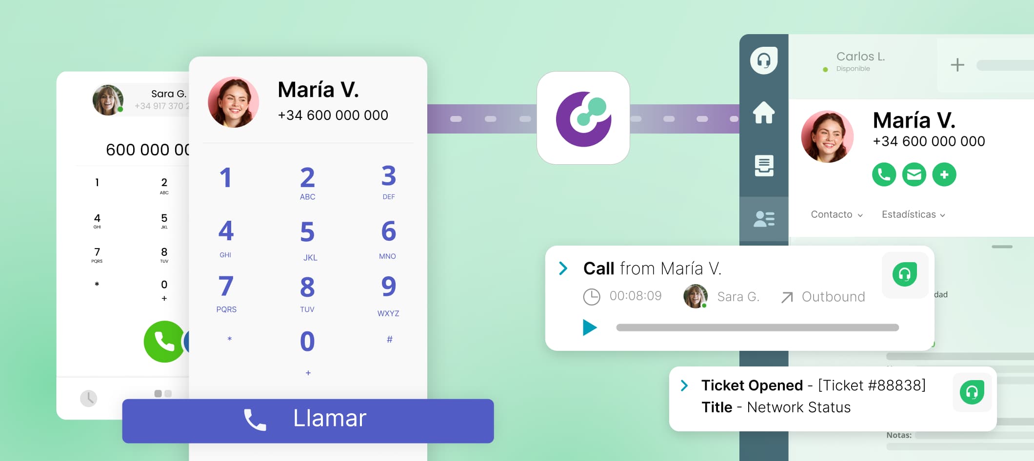 Centralita Virtual VoIP PBX Freshdesk integration