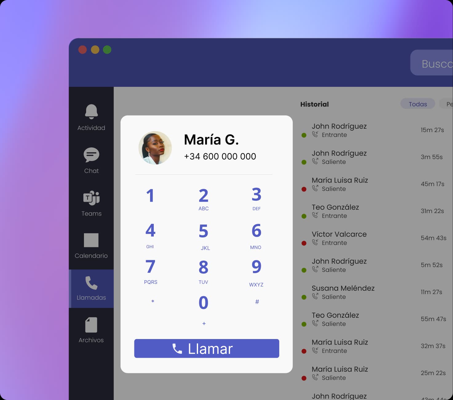 Teléfono Microsoft Teams